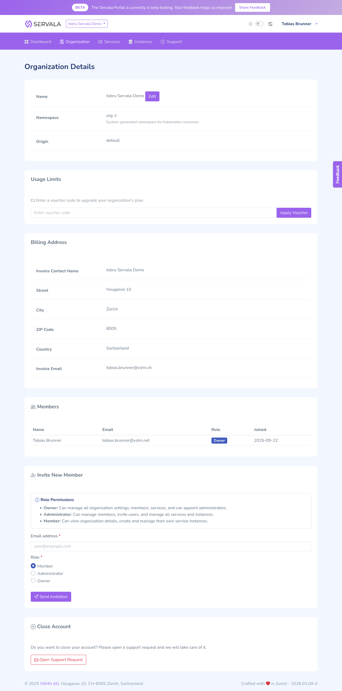 Organization view